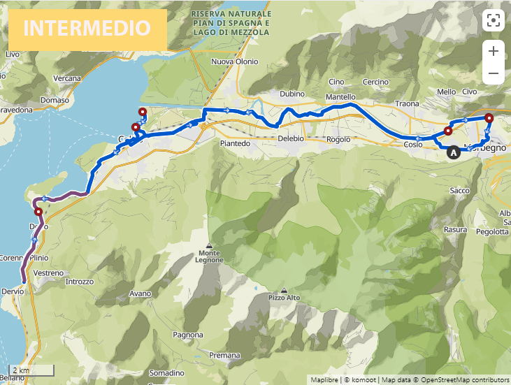 Giro al lago di Como fino a Dervio da Cosio Valtellino